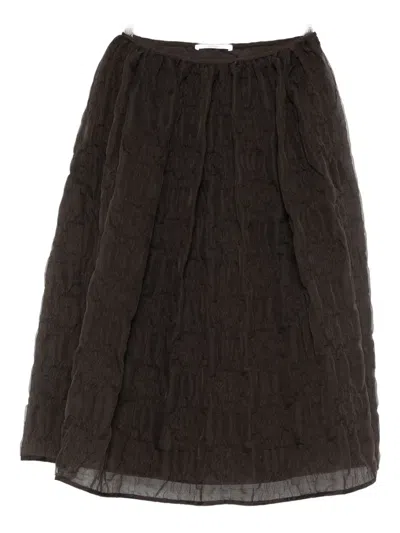 Cecilie Bahnsen Bala Midi Skirt In Brown
