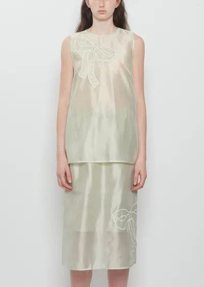 Cecilie Bahnsen Balba Hybrid Organza Top In Green