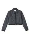 Cecilie Bahnsen Banks Drawstring-sleeve Denim Jacket In Metallic