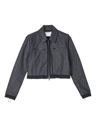 Cecilie Bahnsen Banks Drawstring-sleeve Denim Jacket In Metallic