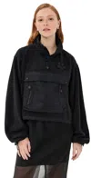 Cecilie Bahnsen Bastian Anorak Fleece Sweatshirt In Black