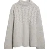 Cecilie Bahnsen Belinda Mixed Stitch Wool & Alpaca Sweater In Gray