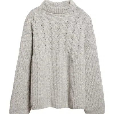 Cecilie Bahnsen Belinda Mixed Stitch Wool & Alpaca Sweater In Gray