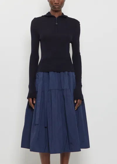 Cecilie Bahnsen Belma Merino Wool Hoodie Sweater In Blue