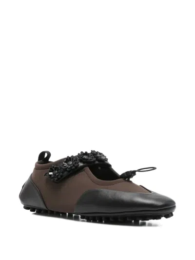 Cecilie Bahnsen Bess Flat Mary Jane In Brown