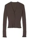 Cecilie Bahnsen Bessie Ruffled Cardigan In Brown