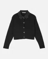 Cecilie Bahnsen Bibi Cardigan Recycled Cashmere In Black