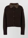 Cecilie Bahnsen Bibi Cashmere Blend Cardigan With Embroidered Collar In Black