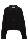 Cecilie Bahnsen Bibi Cardigan Recycled Cashmere In Black