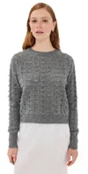 Cecilie Bahnsen Bidane Pullover Heritage Lace Knit Light Grey In Gray