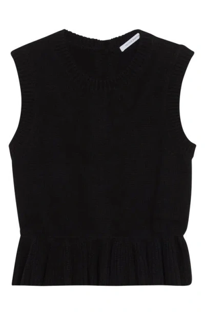 CECILIE BAHNSEN CECILIE BAHNSEN BILL RUFFLED PEPLUM RECYCLED CASHMERE & WOOL SWEATER VEST