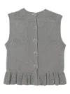 Cecilie Bahnsen Bill Ruffled Vest In Gray