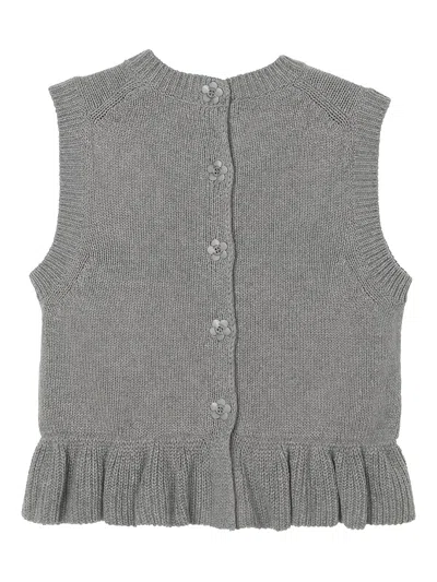 Cecilie Bahnsen Bill Ruffled Vest In Gray