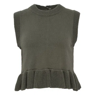 Cecilie Bahnsen Billie Vest Cotton Silk Blend In Green