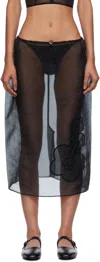 Cecilie Bahnsen Bambi Floral-embroidered Midi Skirt In Black