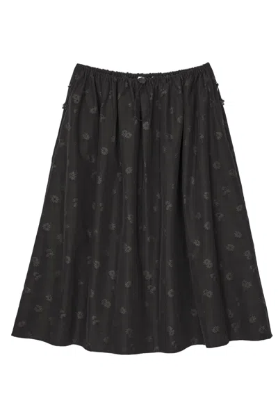 Cecilie Bahnsen Black Cbbria Ume Floral Sequins Cotton-blend Midi Skirt