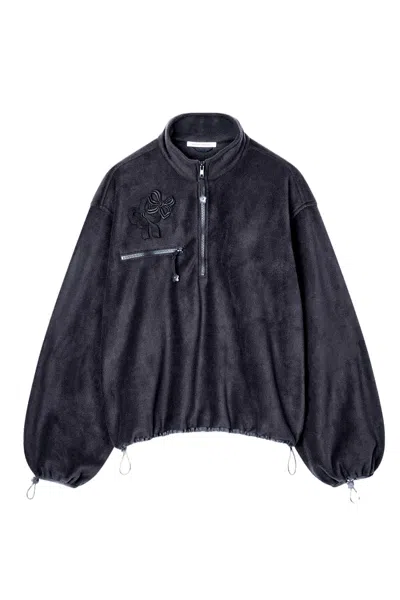 Cecilie Bahnsen Black Cbfrederik Half-zip Wool-felt Jacket