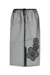 Cecilie Bahnsen Sheer Floral Applique Midi Skirt In Gray