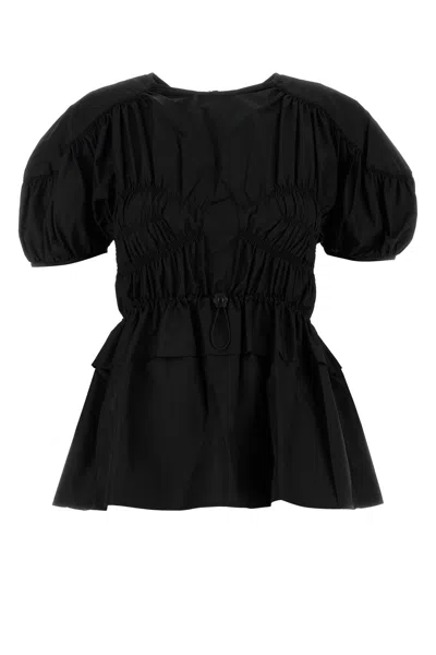 Cecilie Bahnsen Black Tech Fabric Brooklyn Top