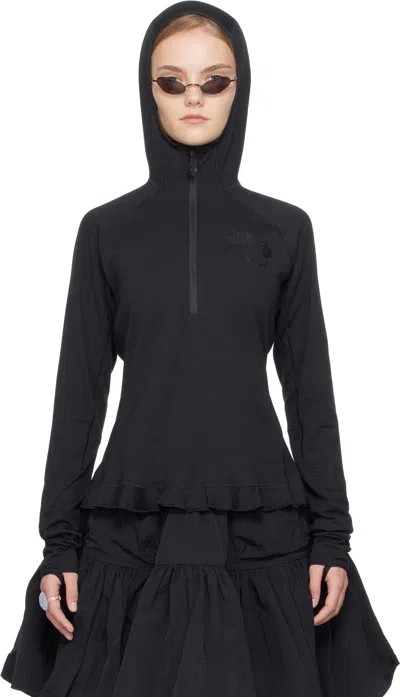 Cecilie Bahnsen Black The North Face Edition Dotknit Wool Baselayer Hoodie