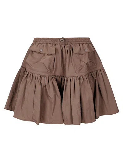 Cecilie Bahnsen Blair Skirt Recycled Taffeta In Brown