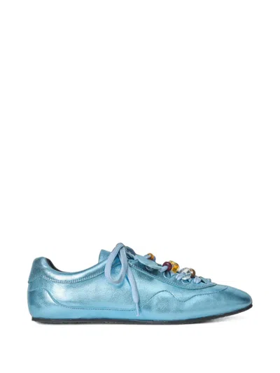 Cecilie Bahnsen Blaise Bead-embellished Sneakers In Blue