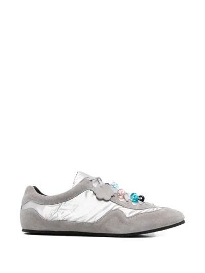 Cecilie Bahnsen Blaise Embellished Sneakers In Gray