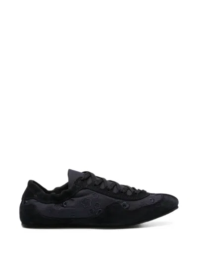 Cecilie Bahnsen Blaise Floral-embroidered Sneakers In Black