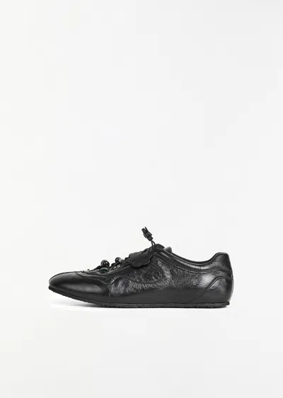 Cecilie Bahnsen Blaise Metallic Leather Sneaker In Black