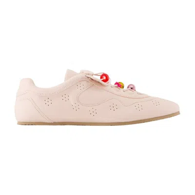 Cecilie Bahnsen Blaise Flower-embellished Leather Sneakers In Pink