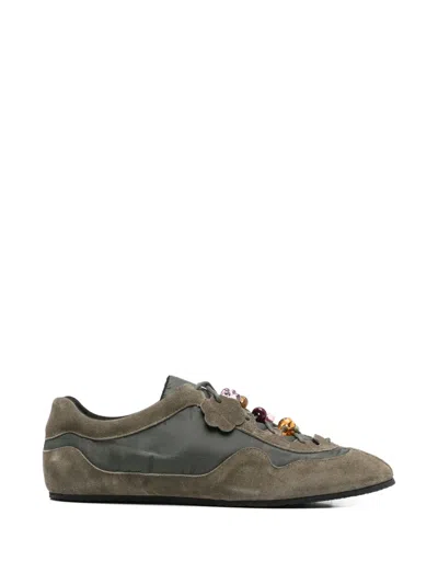 Cecilie Bahnsen Blaise Suede Technical Sneakers In Multi