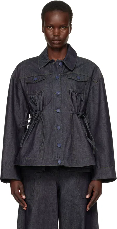 Cecilie Bahnsen Blue Alice Denim Jacket In Indigo