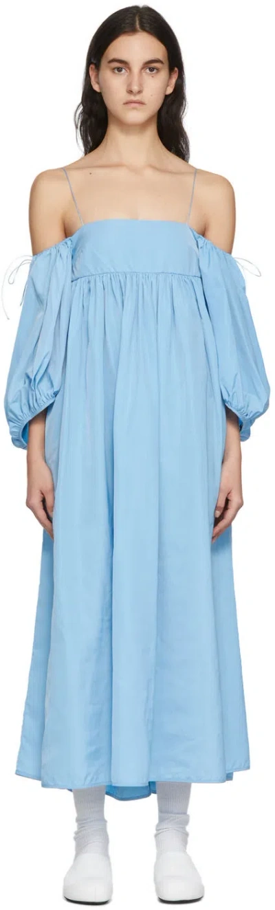 Cecilie Bahnsen Blue Holly Mid-length Dress In Bleut