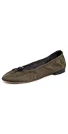 Cecilie Bahnsen Bona Ballerina Nylon Flats Olive In Green