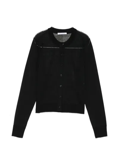 Cecilie Bahnsen Bow-embellished Cardigan In Black