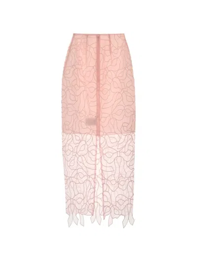 Cecilie Bahnsen Organza Skirt High Waist Layered Bow In Pink