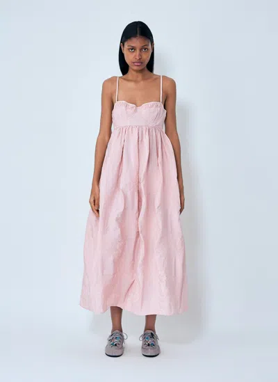 Cecilie Bahnsen Light Pink Alena Jacquard Midi Dress