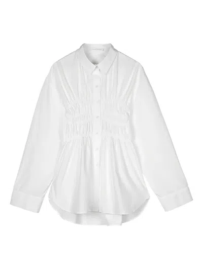 Cecilie Bahnsen Braxton Gathered Shirt In White