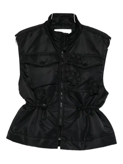 Cecilie Bahnsen Bree Nylon Vest In Black