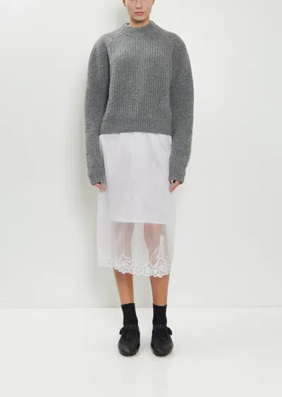 Cecilie Bahnsen Bria Liquid Myrtia Sheer Midi Skirt In White