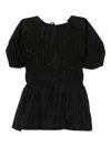 Cecilie Bahnsen Tech Fabric Brooklyn Top With Button Detail In Black