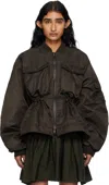 Cecilie Bahnsen Long Sleeve Bomber Jacket In Brown