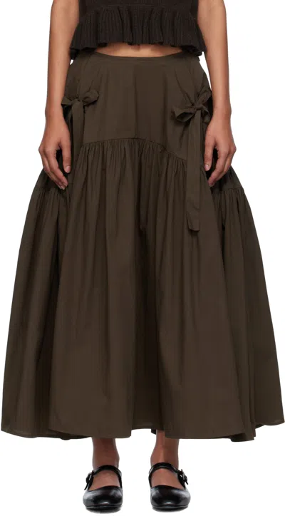 Cecilie Bahnsen Brown Justice Midi Skirt