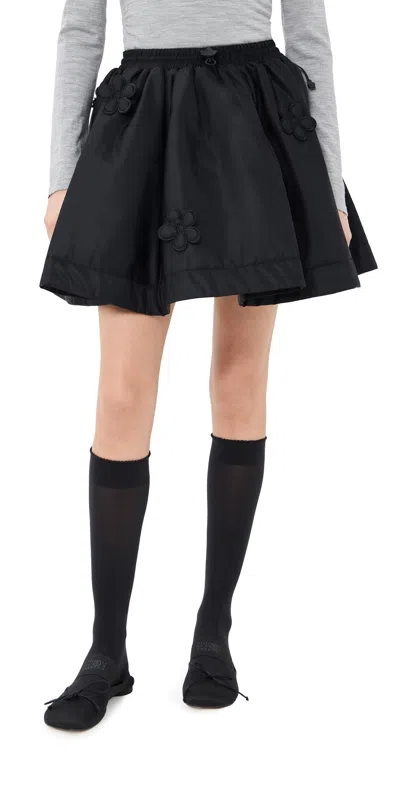 Cecilie Bahnsen Brunella Nylon Skirt Black