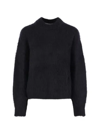 Cecilie Bahnsen Brushed-finish Mohair-blend Sweater In Black