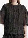 Cecilie Bahnsen Bryndis Matelassé-effect Blouse In Black