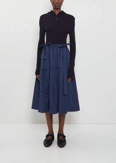 Cecilie Bahnsen Cai Bow Ripstop Skirt In Blue