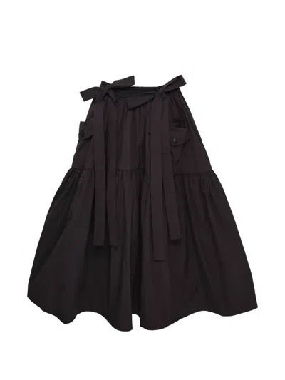 Cecilie Bahnsen Cai Ruffled Midi Skirt In Black