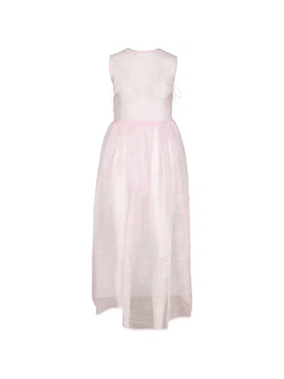 Cecilie Bahnsen Camilia Tie-fastening Overlay Dress In Pink