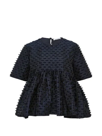 Cecilie Bahnsen Casandra Top Fiamma Fil-coupe In Blue